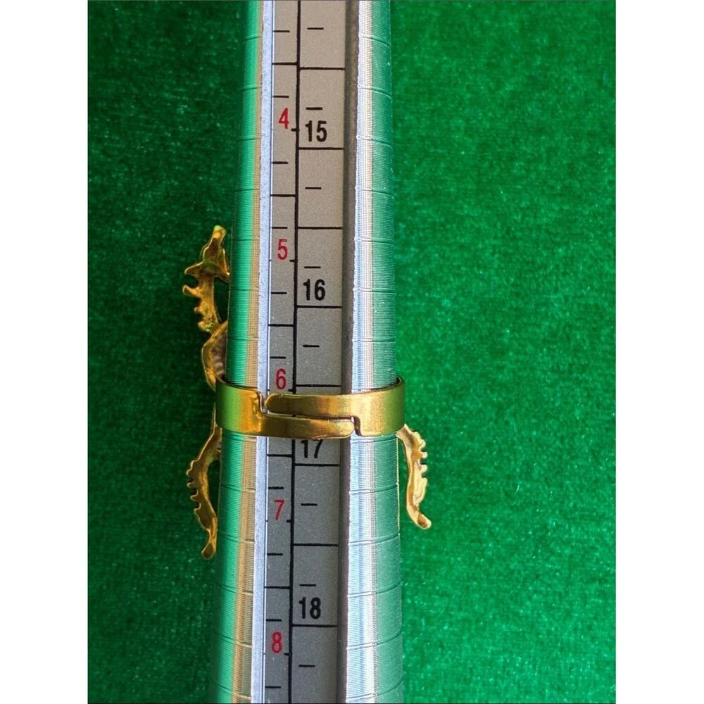 NEW Egyptian revival style chunky bold gold tone scarab beetle adjustable ring